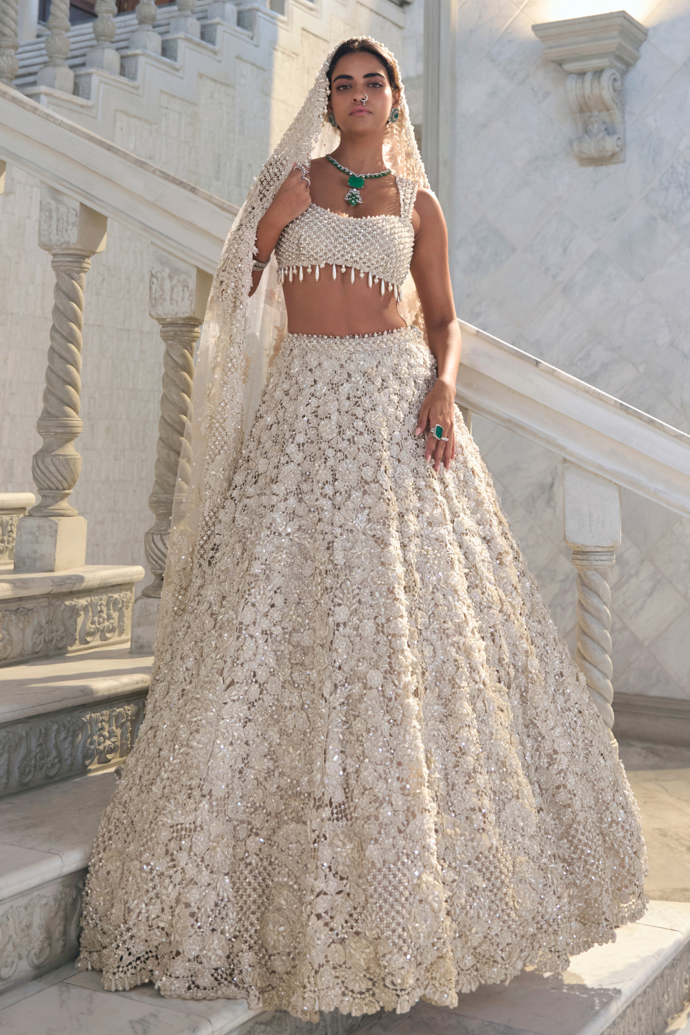 Chapelle Ivory Cut Work Lehenga Set