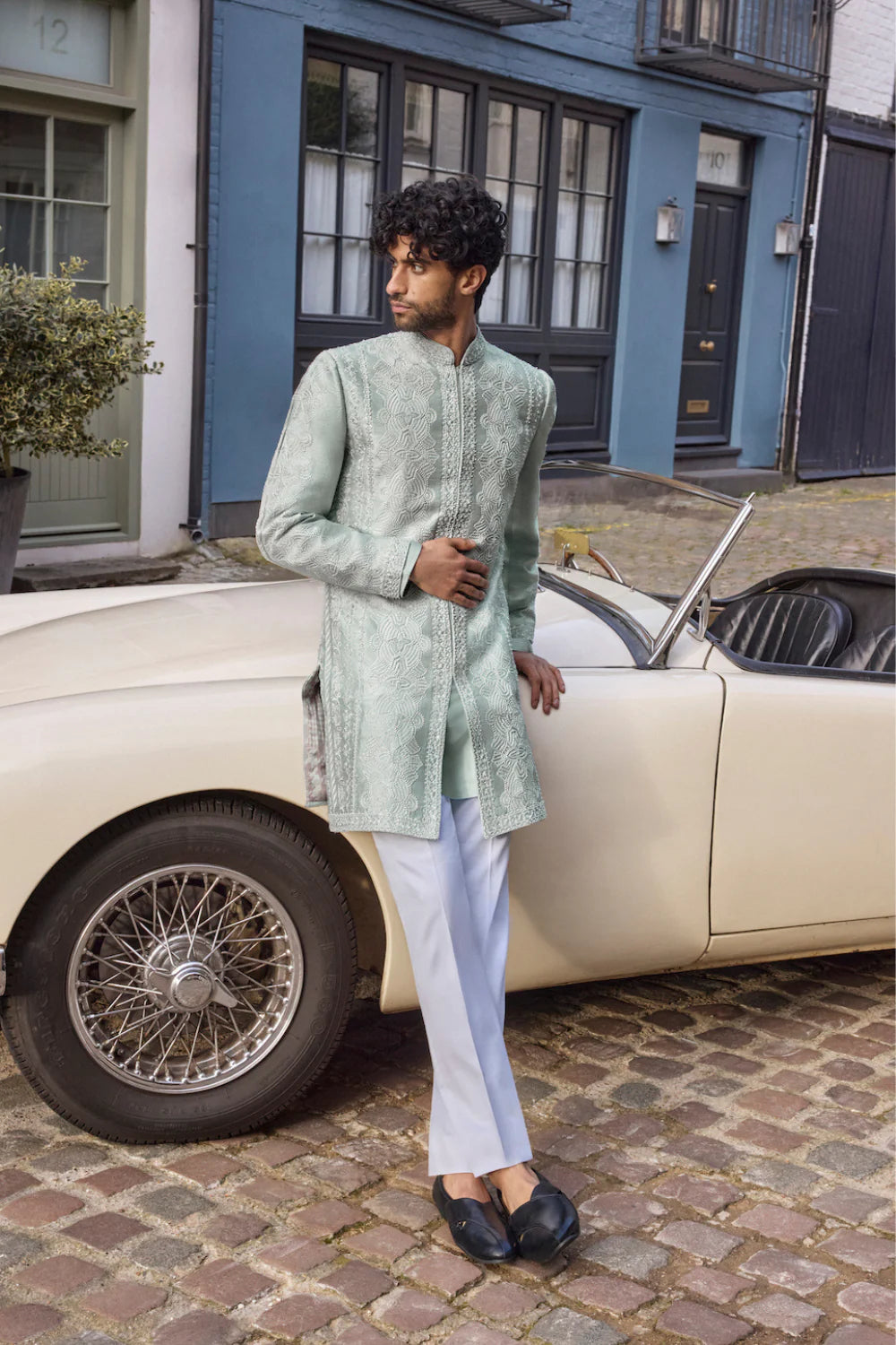 Seema Gujral - Powder Blue Sherwani Set