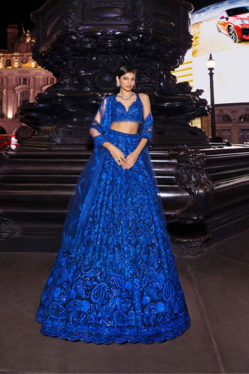Seema Gujral - Blue Paisley Lehenga Set