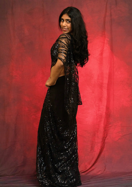 Siya – Midnight Noir Sequin Saree