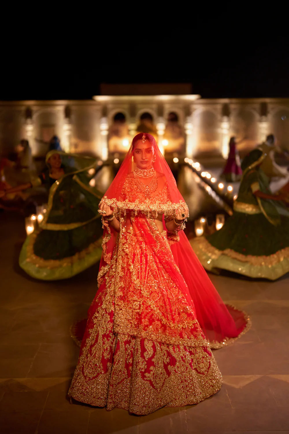 Seema Gujral - Red Zardosi Lehenga Set