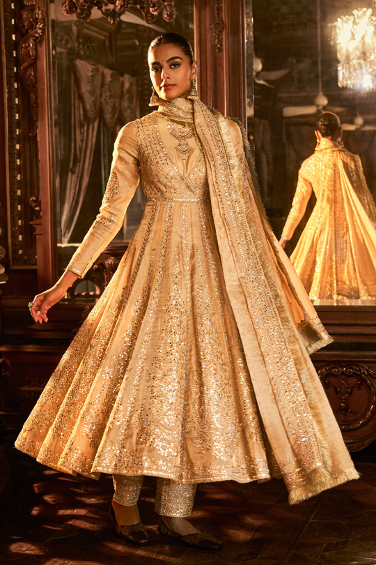 Seema Gujral - Sage Green Gota Patti Sharara Set