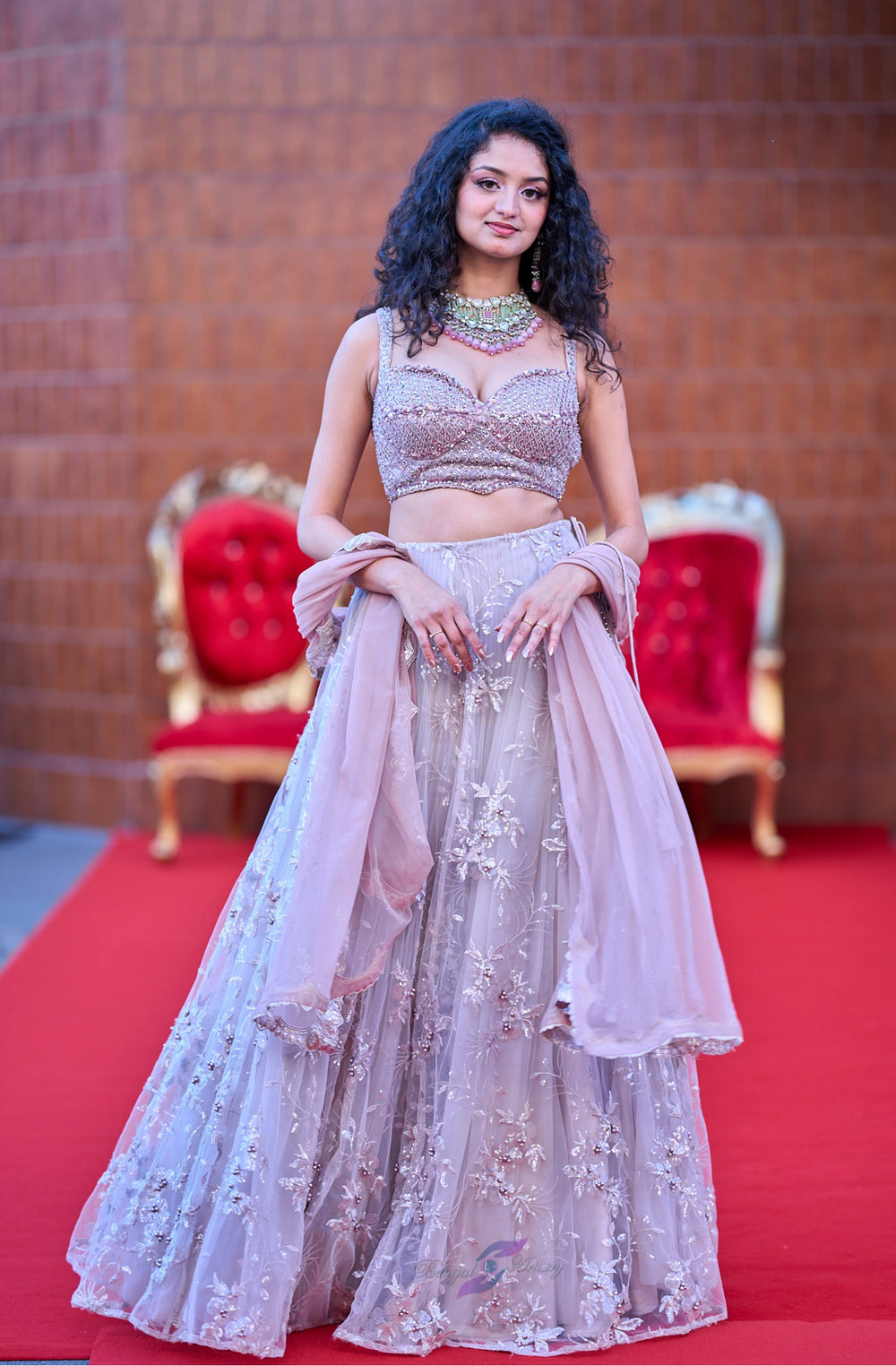Aarna – Blush Moonlight Crystal Embroidered Lehenga