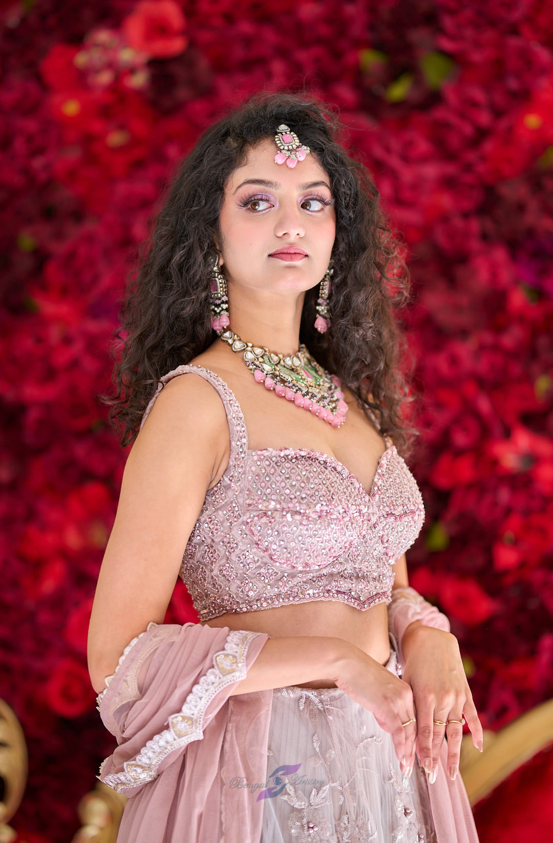 Aarna – Blush Moonlight Crystal Embroidered Lehenga