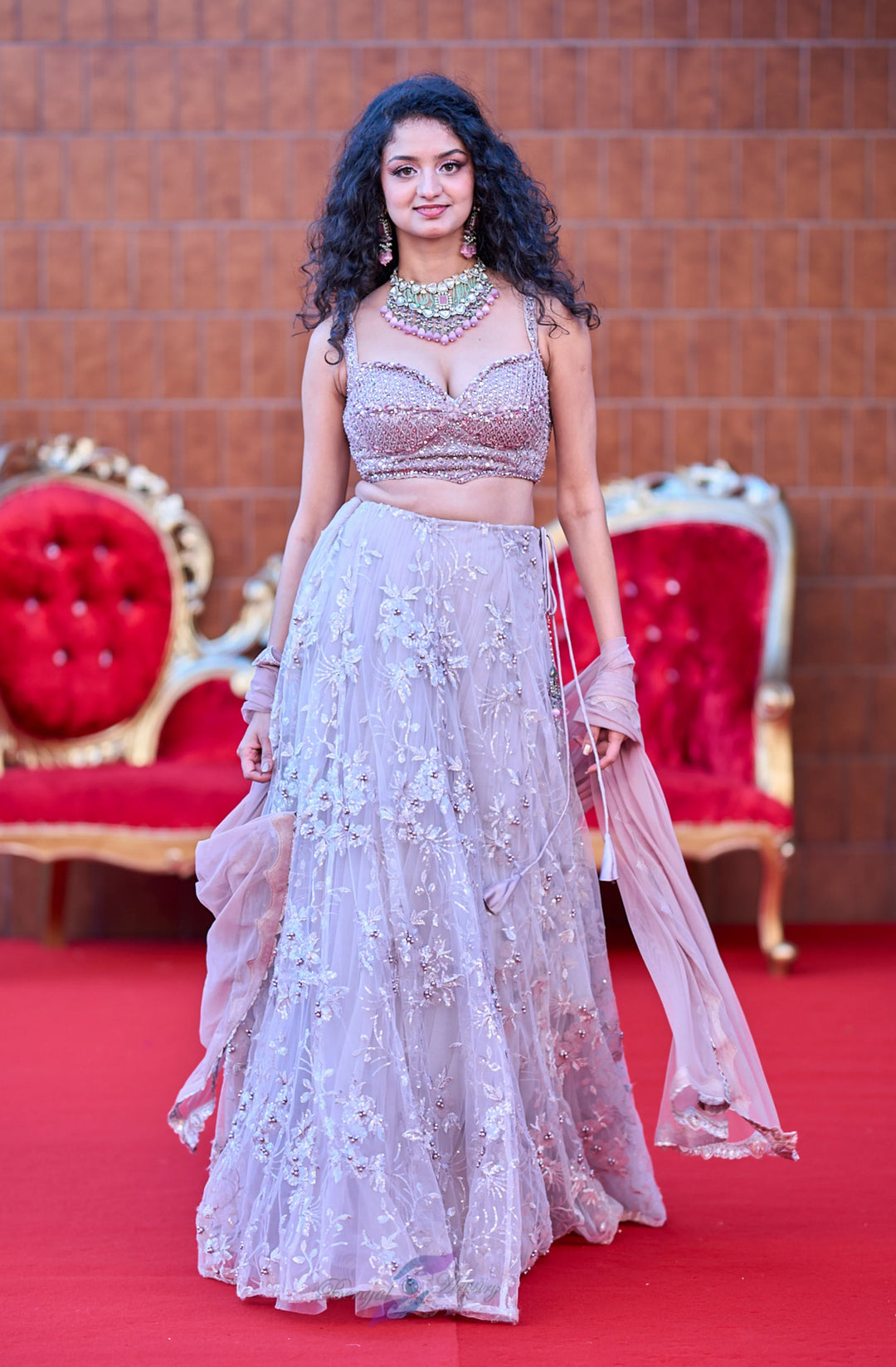 Aarna – Blush Moonlight Crystal Embroidered Lehenga