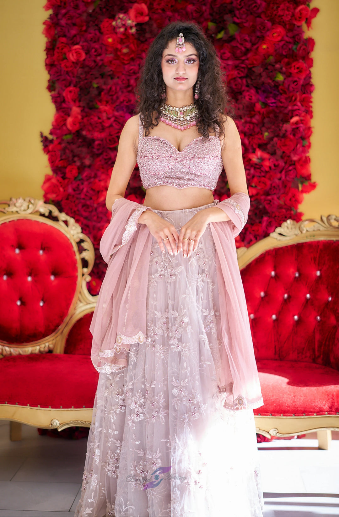 Aarna – Blush Moonlight Crystal Embroidered Lehenga