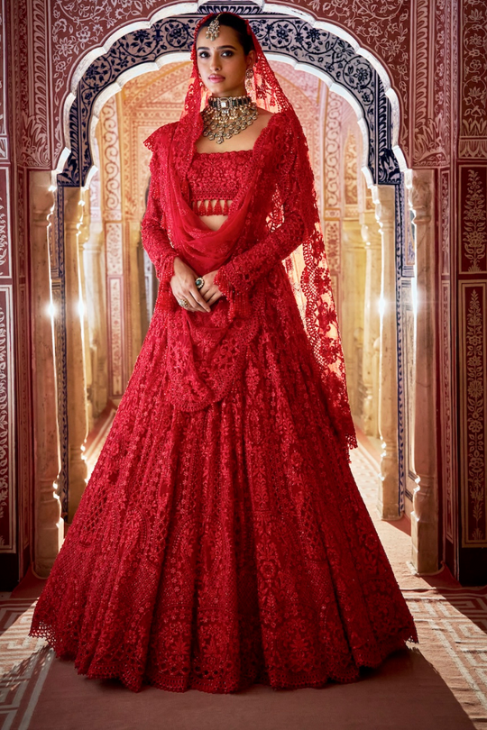 Seema Gujral - Red Lehenga Set