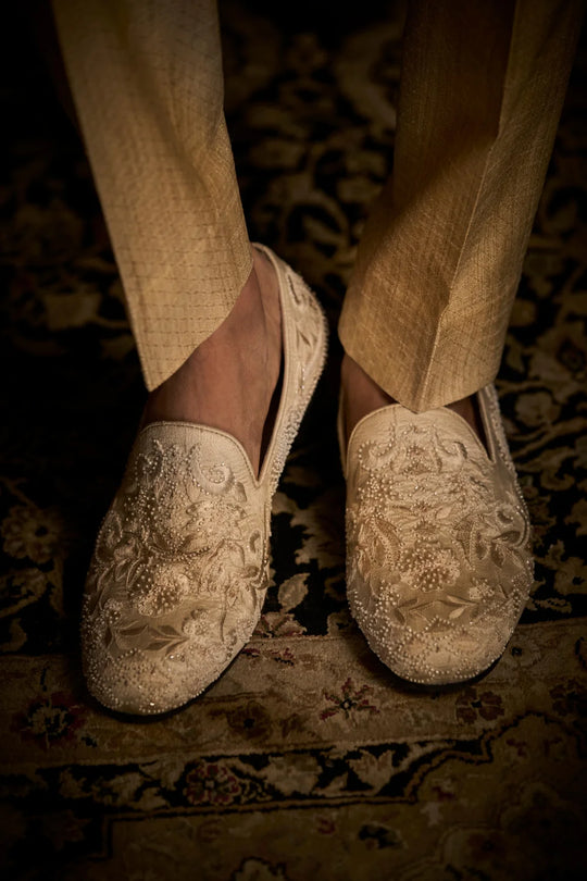 Seema Gujral - Cream Abstract Sherwani Set