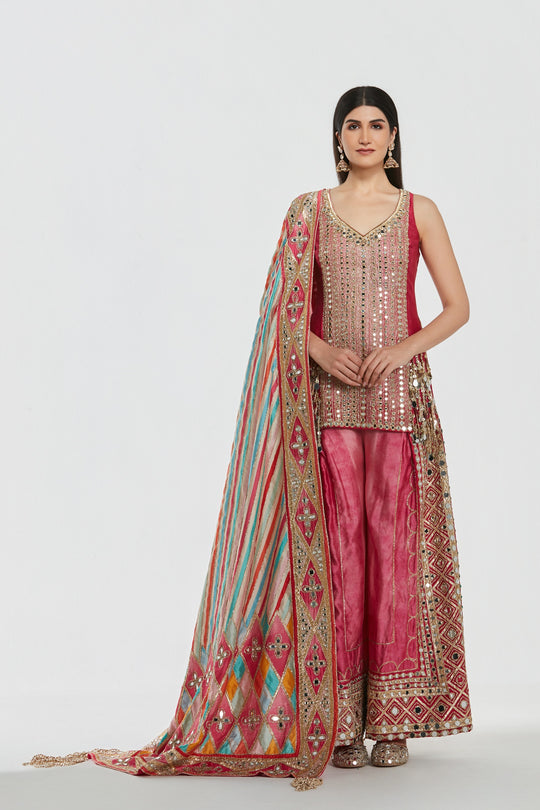 Abhinav Mishra - Mehbooba Pink Sharara Set