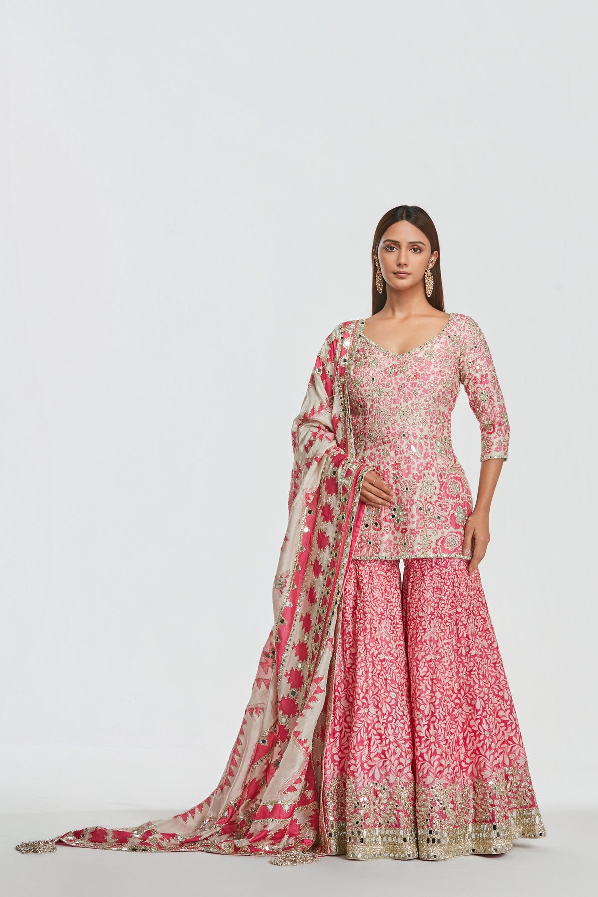 Abhinav Mishra - Blush Pink Sharara Set