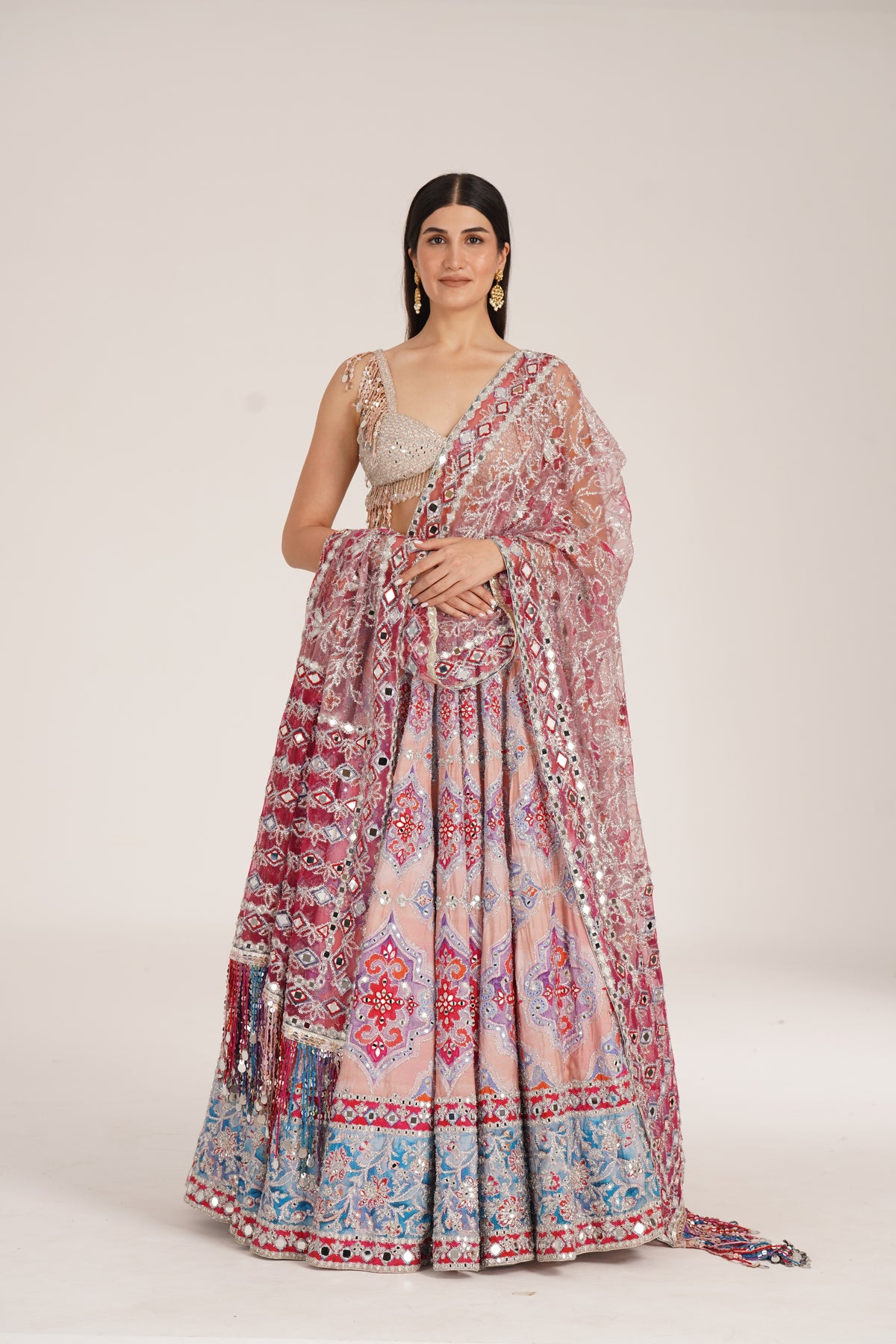 Abhinav Mishra - Ucla Peach Hues Lehenga Set