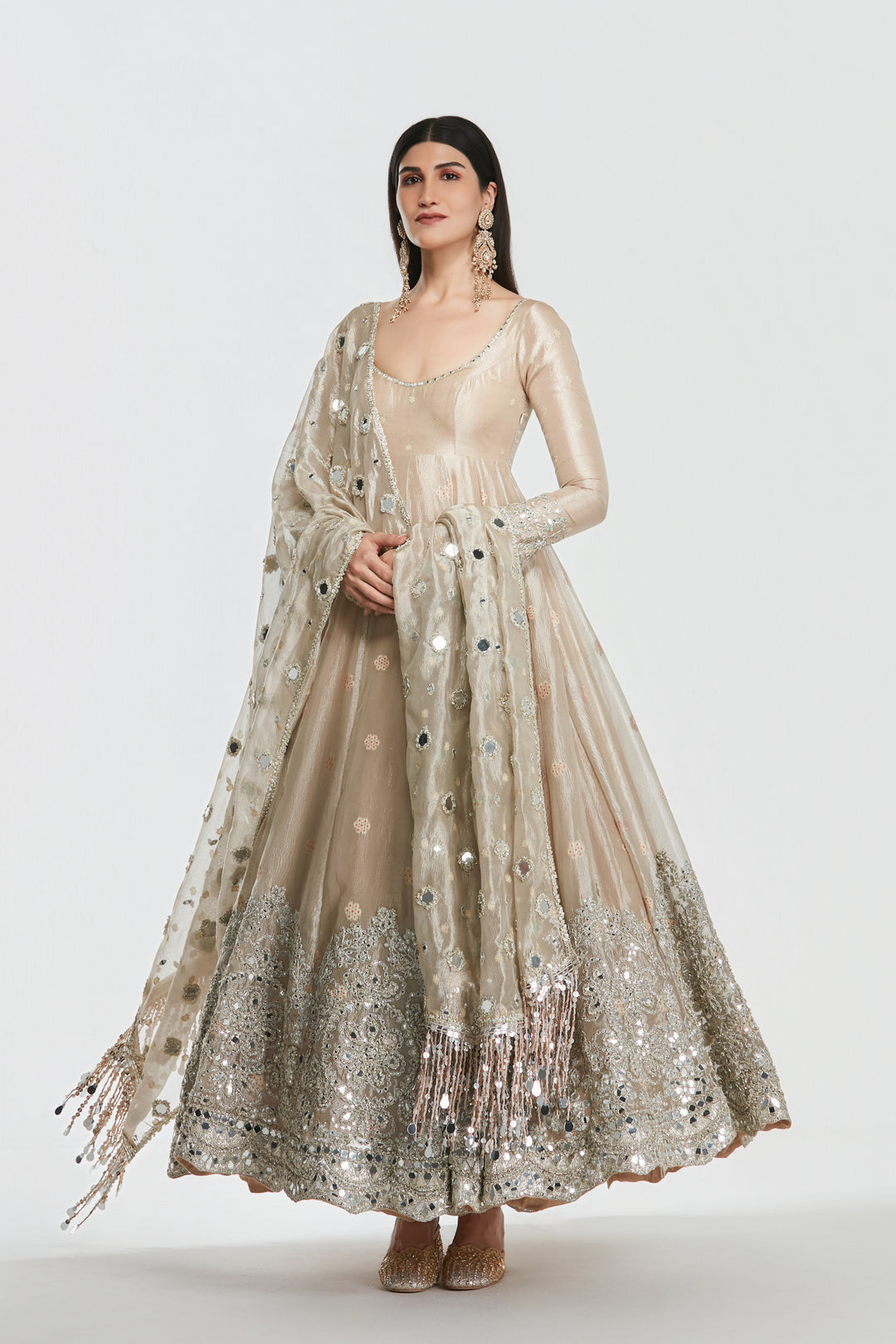 Abhinav Mishra - Shimmer Gold Anarkali
