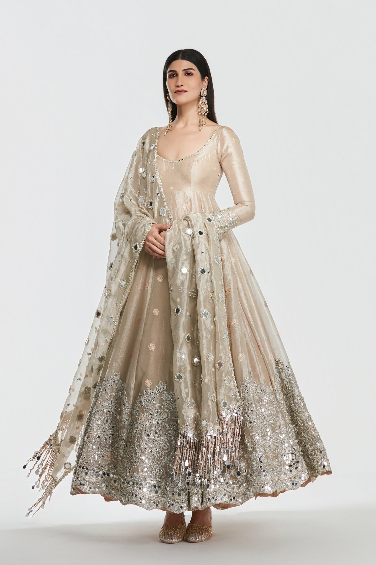 Abhinav Mishra - Shimmer Gold Anarkali