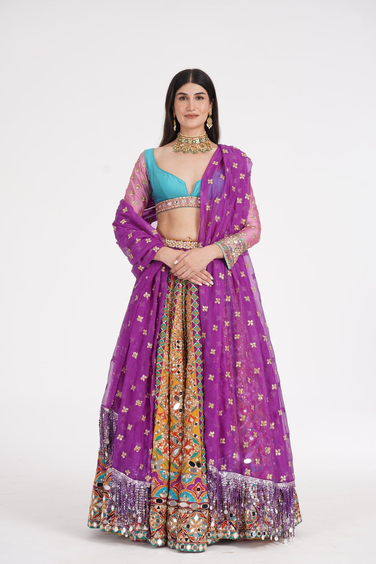 Abhinav Mishra - Tangerine Hues Lehenga Set