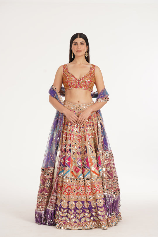Abhinav Mishra - Rebecca Pastel Lehenga Set