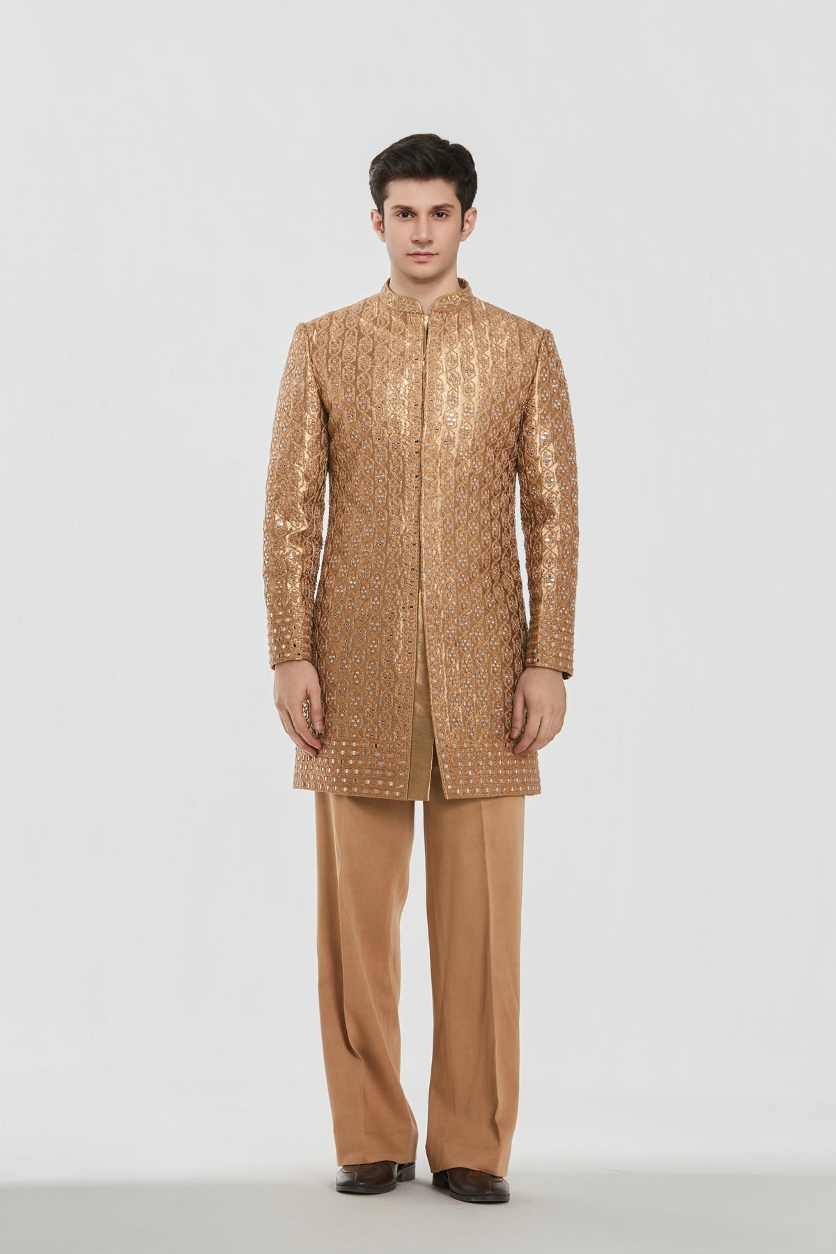 Abhinav Mishra - Shrine Antiqe Gold Sherwani Set