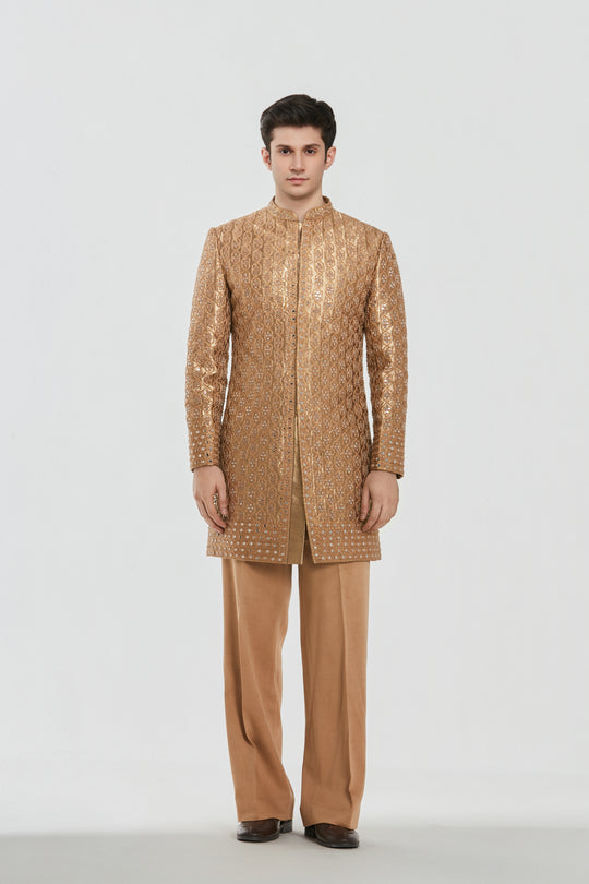 Abhinav Mishra - Shrine Antiqe Gold Sherwani Set