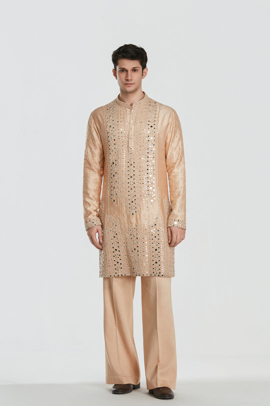 Abhinav Mishra - Shrine Champaign Gold Kurta Set