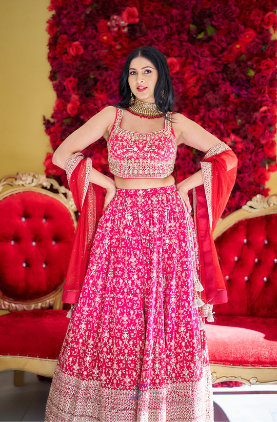 Ridhima – Ruby Royal Zari Embellished Lehenga