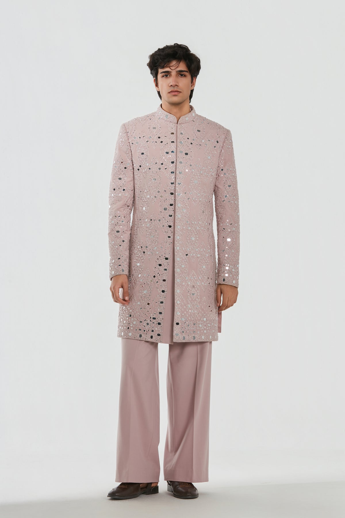 Abhinav Mishra - Shrine Cardinal Sherwani Set