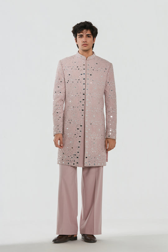 Abhinav Mishra - Shrine Cardinal Sherwani Set