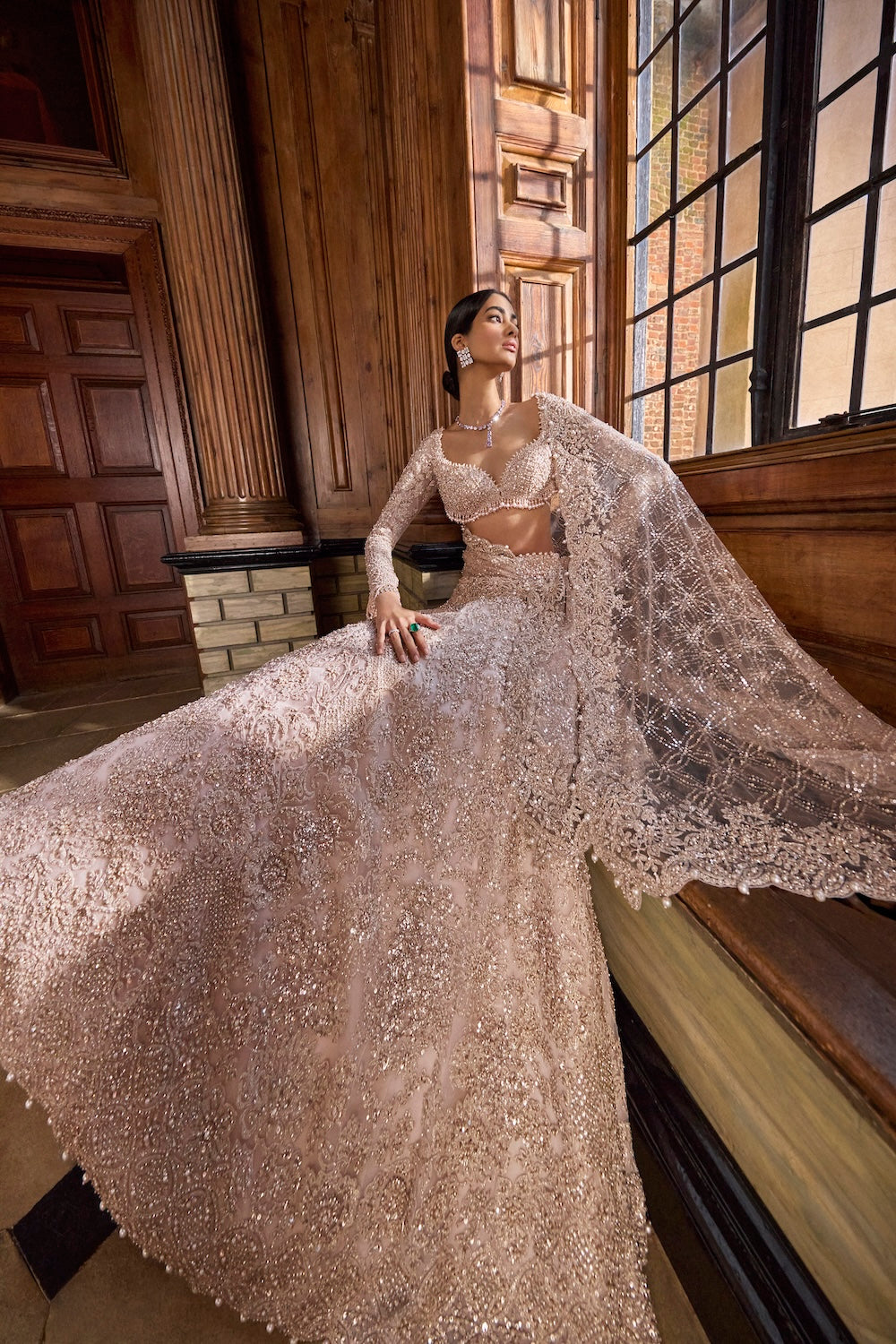 Seema Gujral - Rose Gold Lehenga Set VAMA DESIGNS Indian Bridal Couture Seema Gujral - Rose Gold Lehenga Set VAMA DESIGNS Indian Bridal Couture