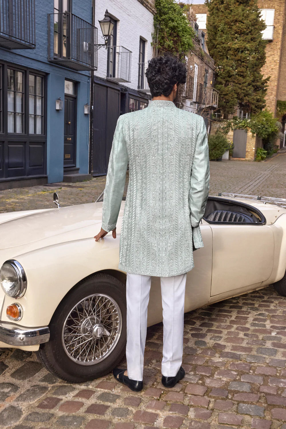 Seema Gujral - Powder Blue Sherwani Set