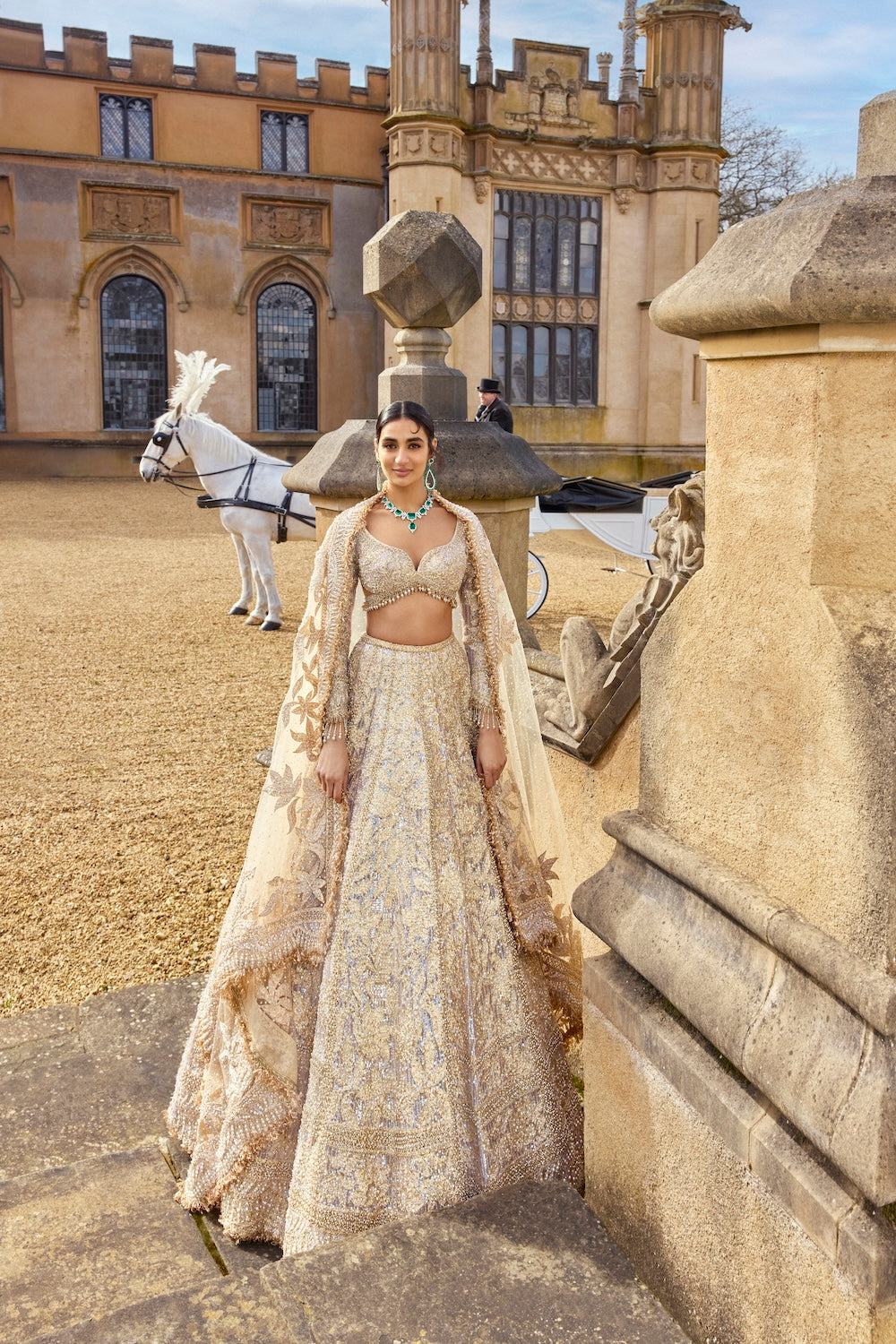 Rose Gold Mirror Work Lehenga Set XL Rose Gold Mirror Work Lehenga Set XL