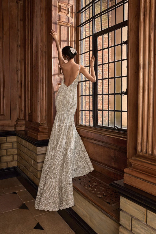 Seema Gujral - Champagne Sequin Gown