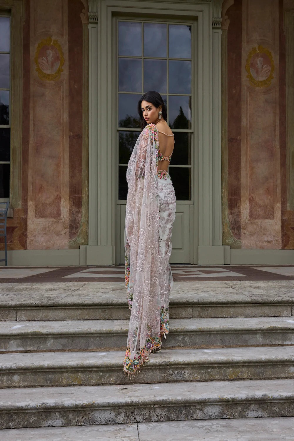 Seema Gujral - Nude Multi - Coloured Saree
