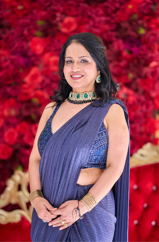 Ira – Midnight Metallic Drape Saree