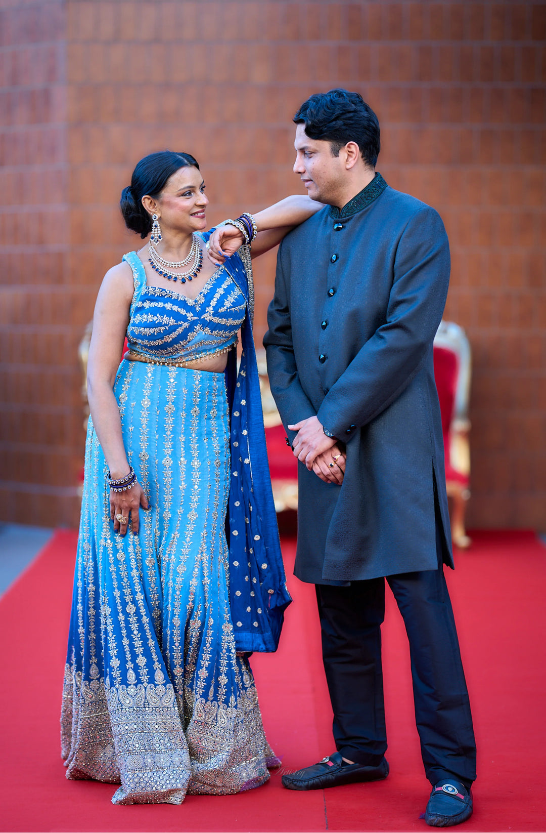 Samaira – Royal Sapphire Hand-Embroidered Lehenga