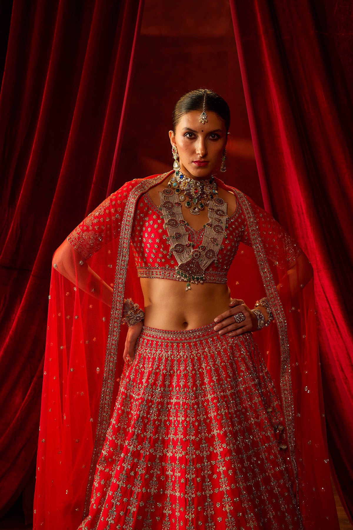 Kalighata - Aradhya Lehenga – Red