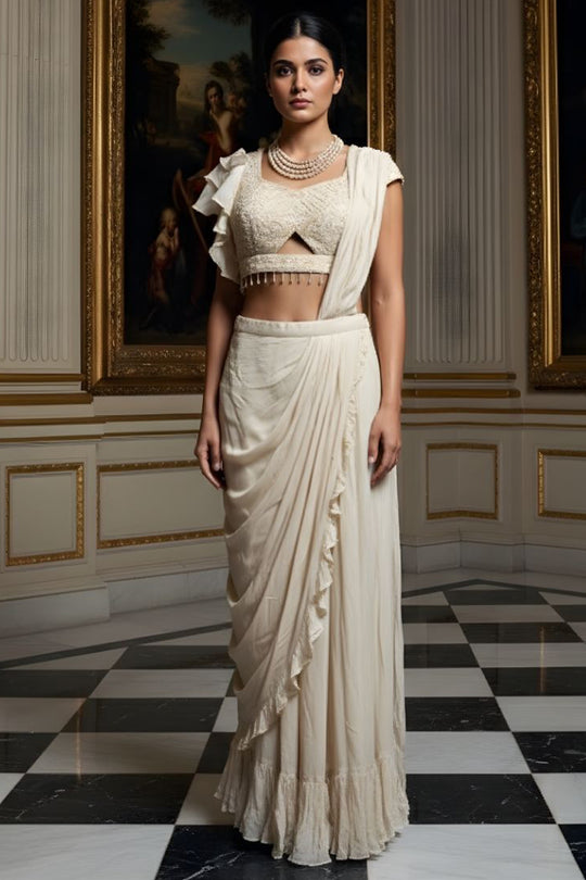 Akira Ruffle Pre-Draped Saree