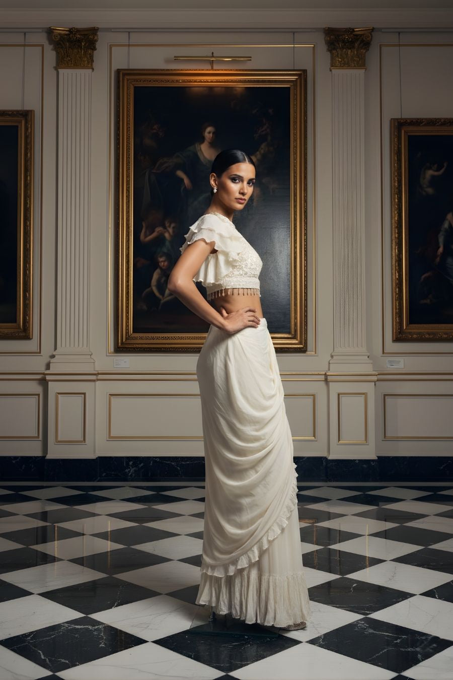 Akira Ruffle Pre-Draped Saree