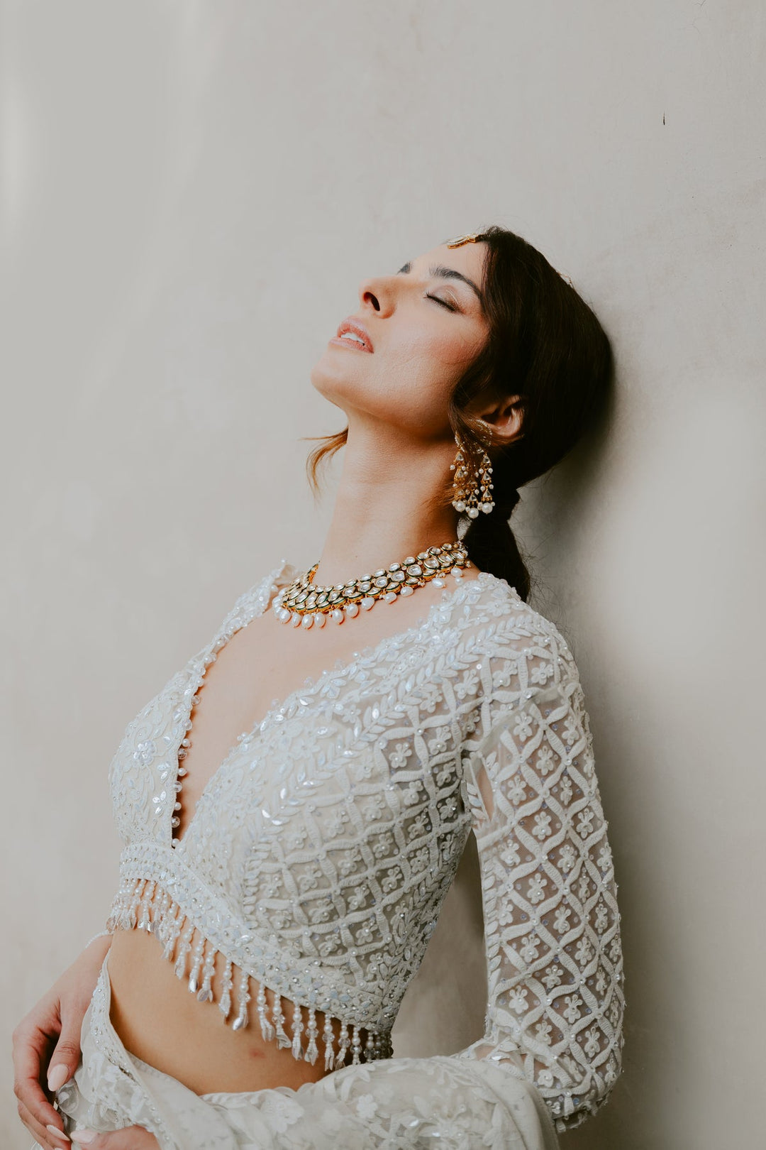 Seema Gujral - Nude Cream Kiran Dori Saree