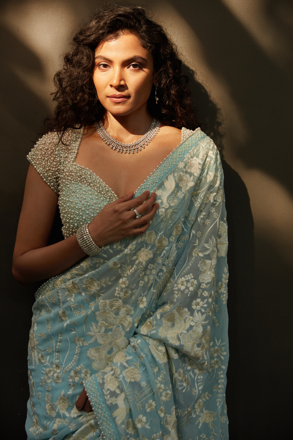 Seema Gujral - Powder Blue Saree