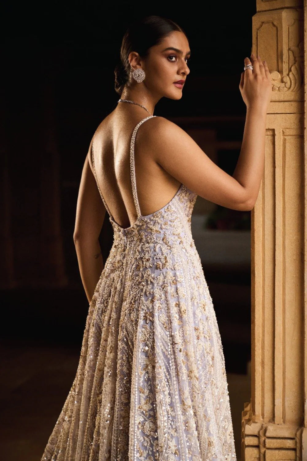Seema Gujral - Mauve Pearl Gown