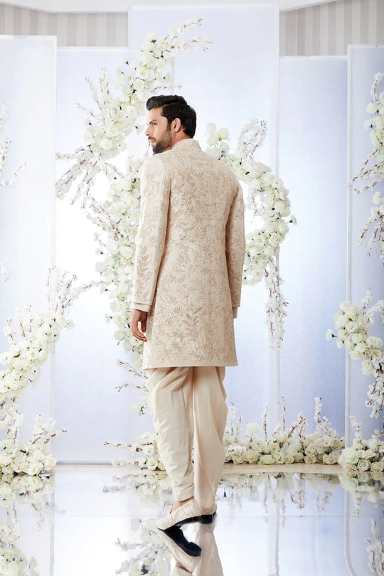 Seema Gujral - Rose Gold Sherwani Set