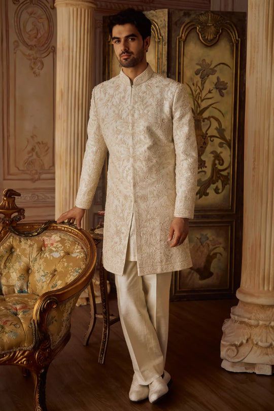 Seema Gujral - Ivory Sherwani Set