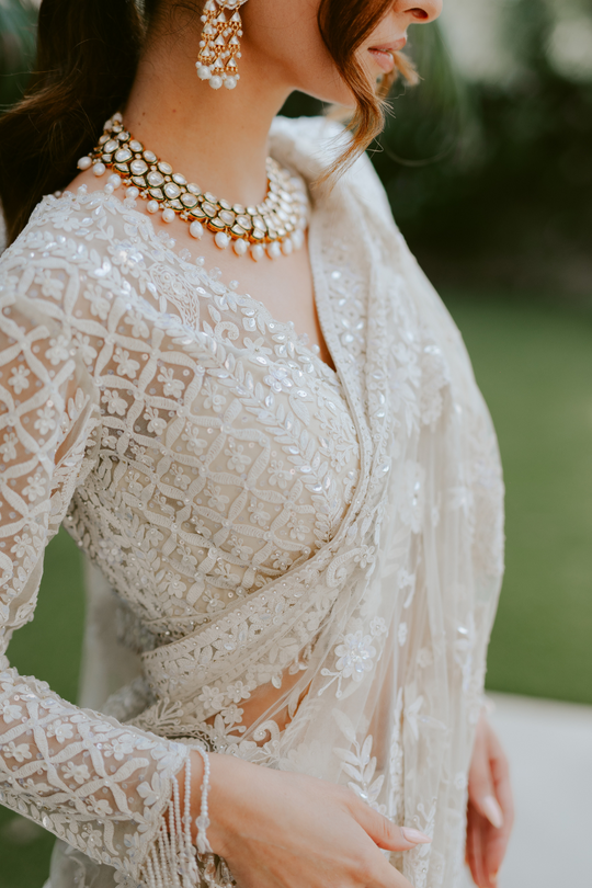 Seema Gujral - Nude Cream Kiran Dori Saree