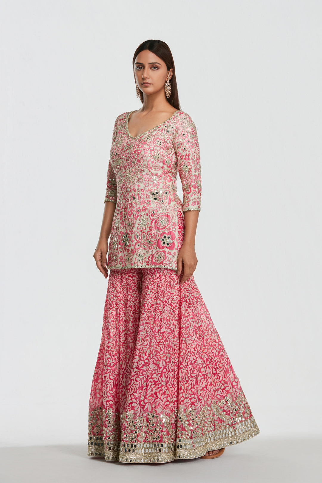Abhinav Mishra - Blush Pink Sharara Set