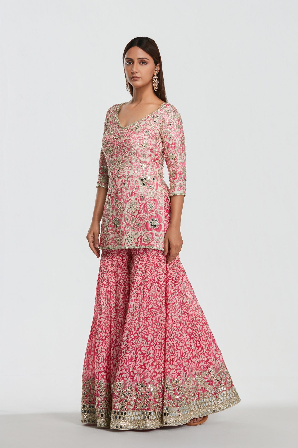 Abhinav Mishra - Blush Pink Sharara Set