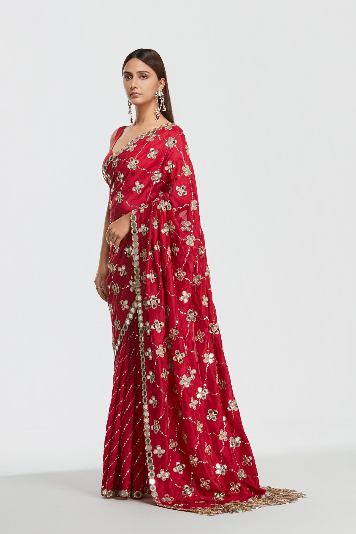 Abhinav Mishra - Shrine Mulberry Saree Set