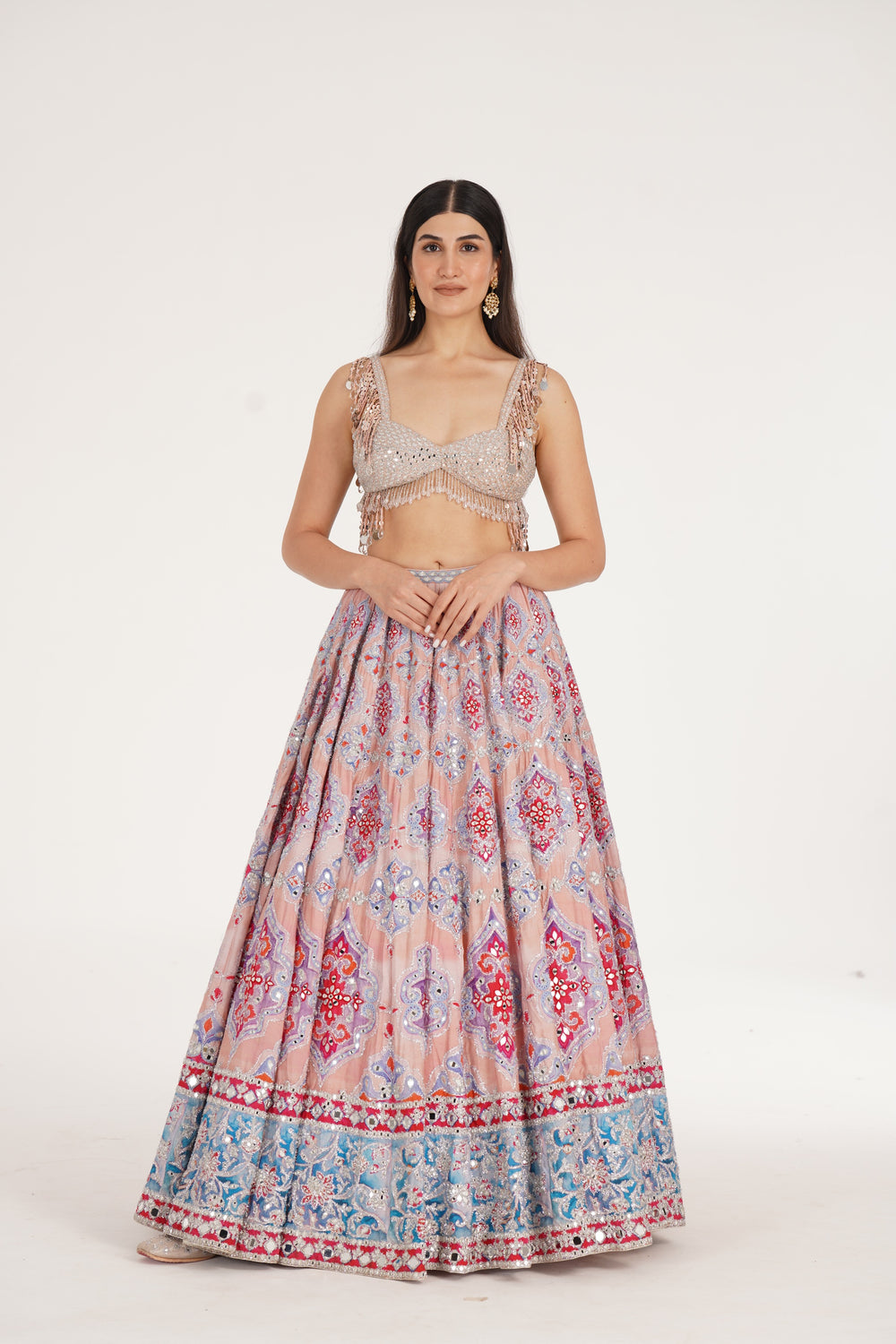 Abhinav Mishra - Ucla Peach Hues Lehenga Set