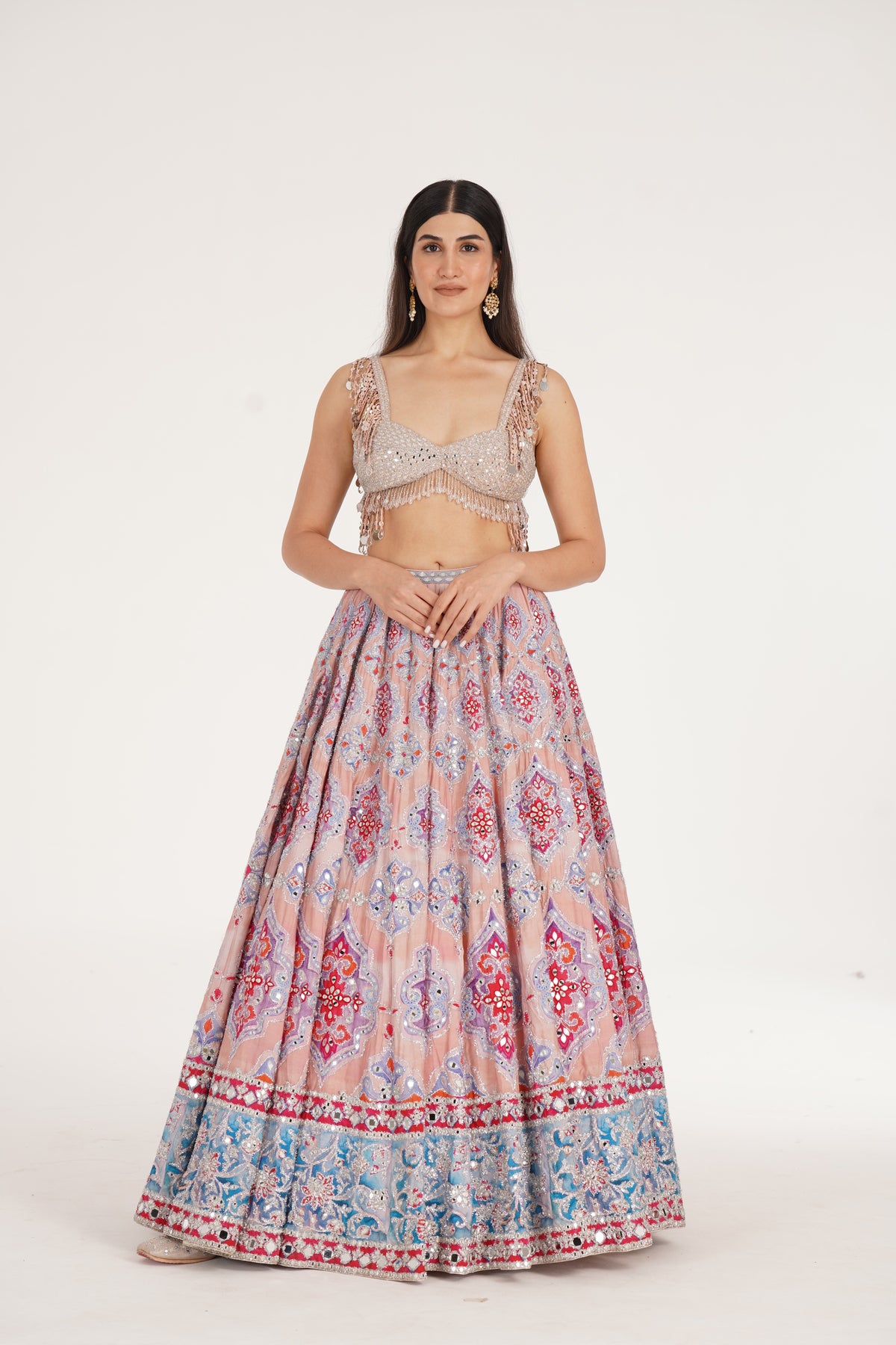 Abhinav Mishra - Ucla Peach Hues Lehenga Set