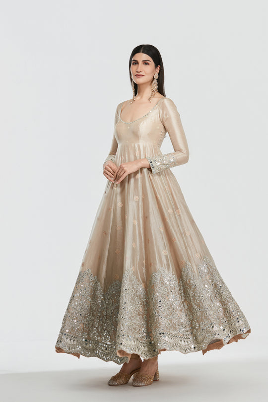 Abhinav Mishra - Shimmer Gold Anarkali