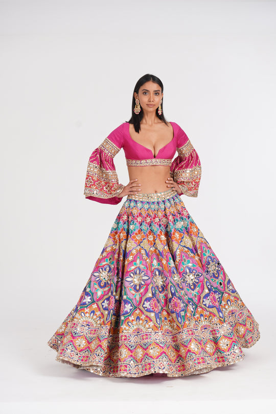 Abhinav Mishra - Psychedelic Hues Lehenga Set