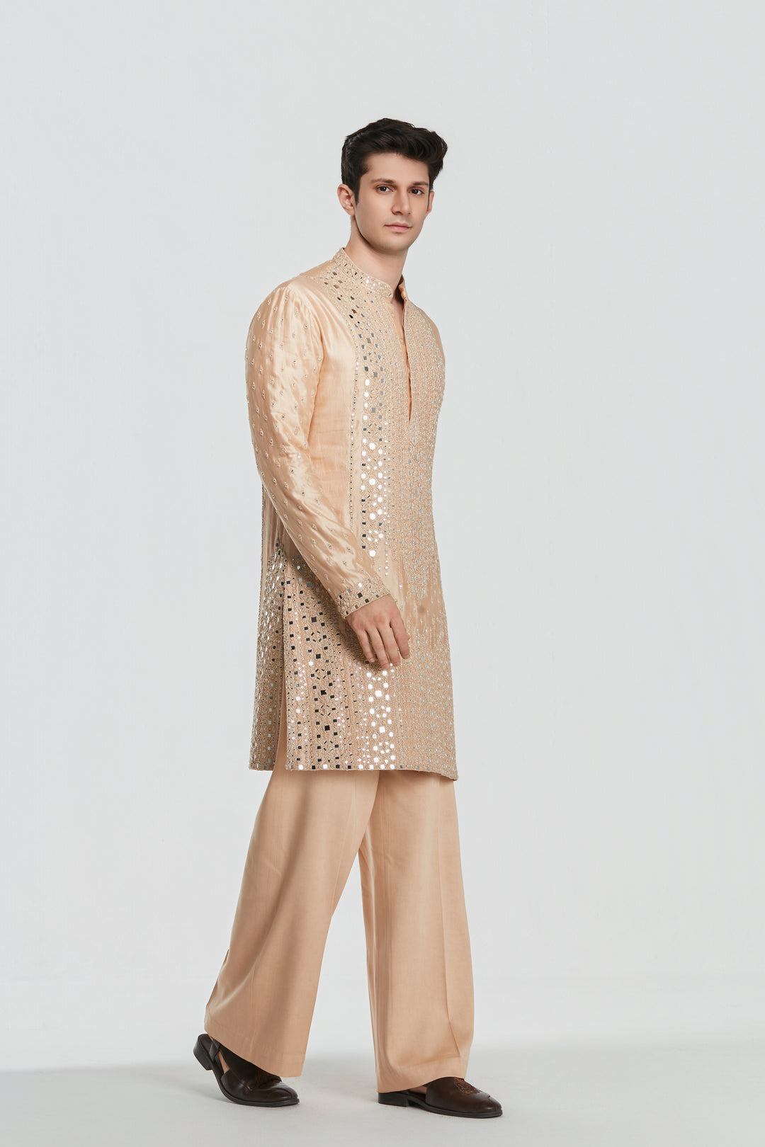 Abhinav Mishra - Shrine Champaign Gold Kurta Set