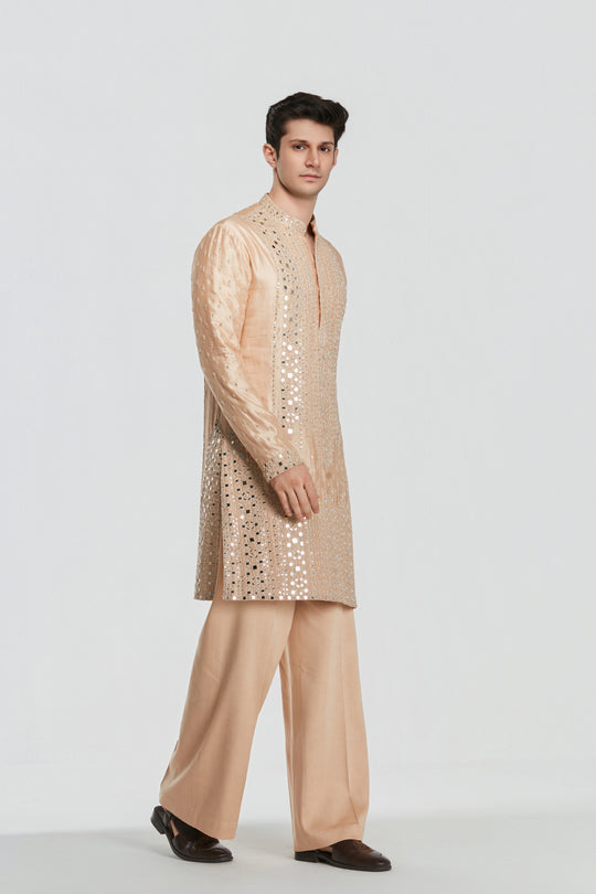 Abhinav Mishra - Shrine Champaign Gold Kurta Set